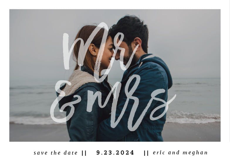 Mr and mrs - save the date card