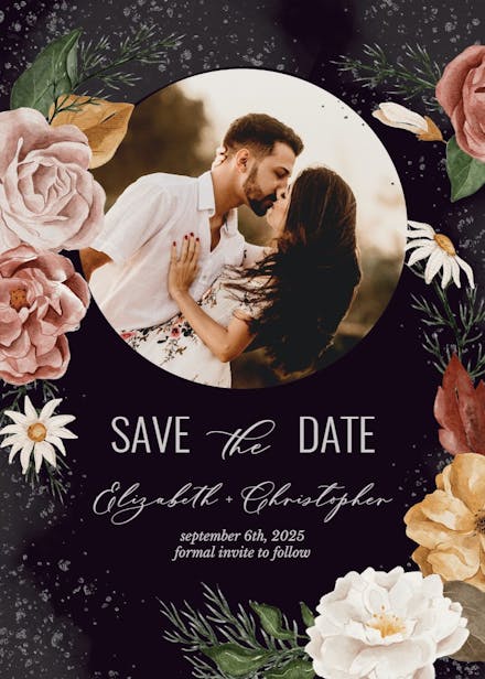 Nocturnal flowers - save the date card