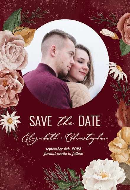 Nocturnal Flowers - Save The Date Card Template 