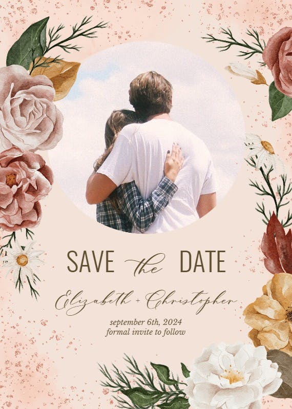 Nocturnal flowers - save the date card