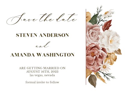 Nocturnal Flowers - Save the Date Card