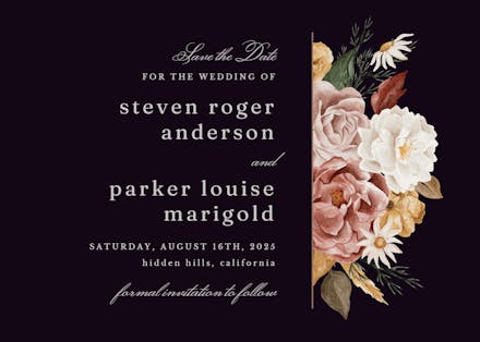 Nocturnal flowers - save the date card