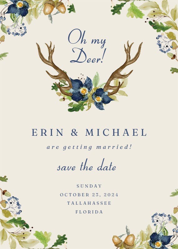 Oak and berry - save the date card