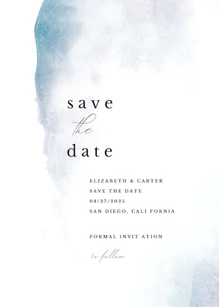 Ocean spread - save the date card