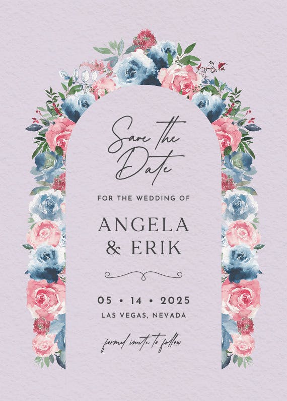Painted petals - save the date card