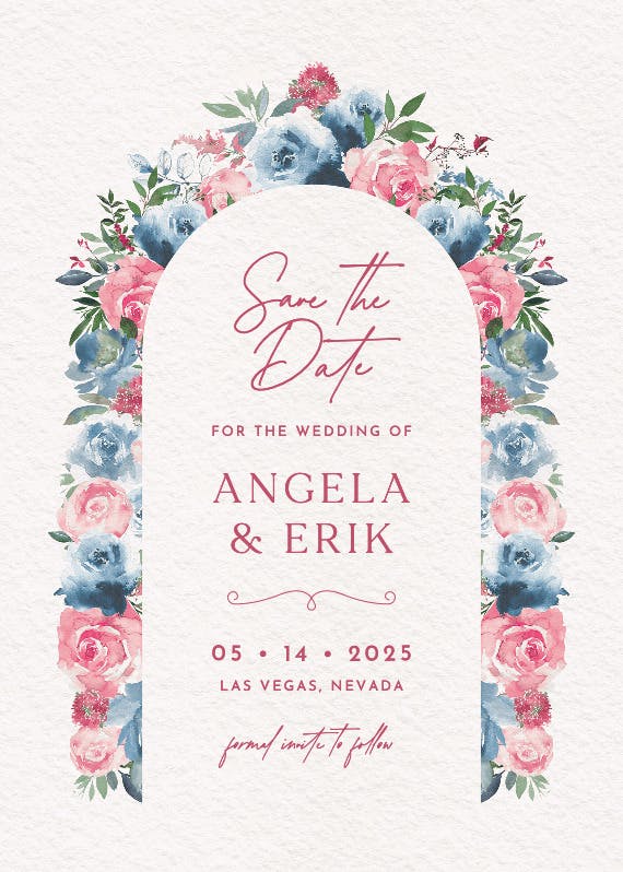 Painted petals - save the date card