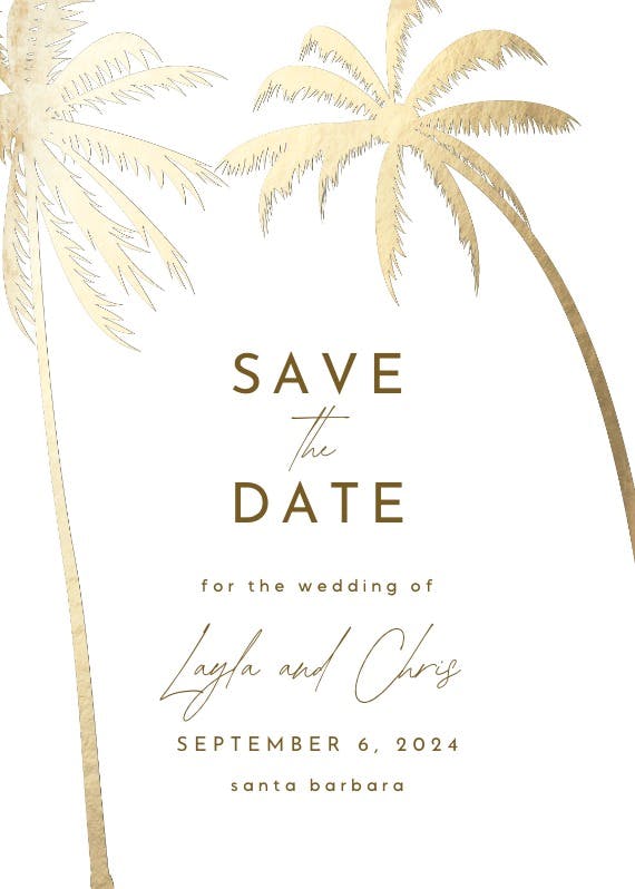 Palm trees - save the date card