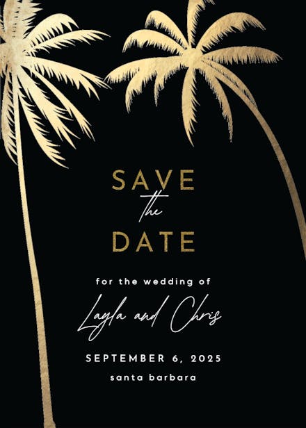 Palm trees - save the date card