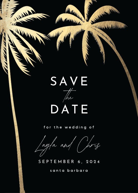 Palm trees -  tarjeta para reserva la fecha
