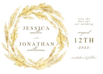 Pampas Grass Border - Save the Date Card