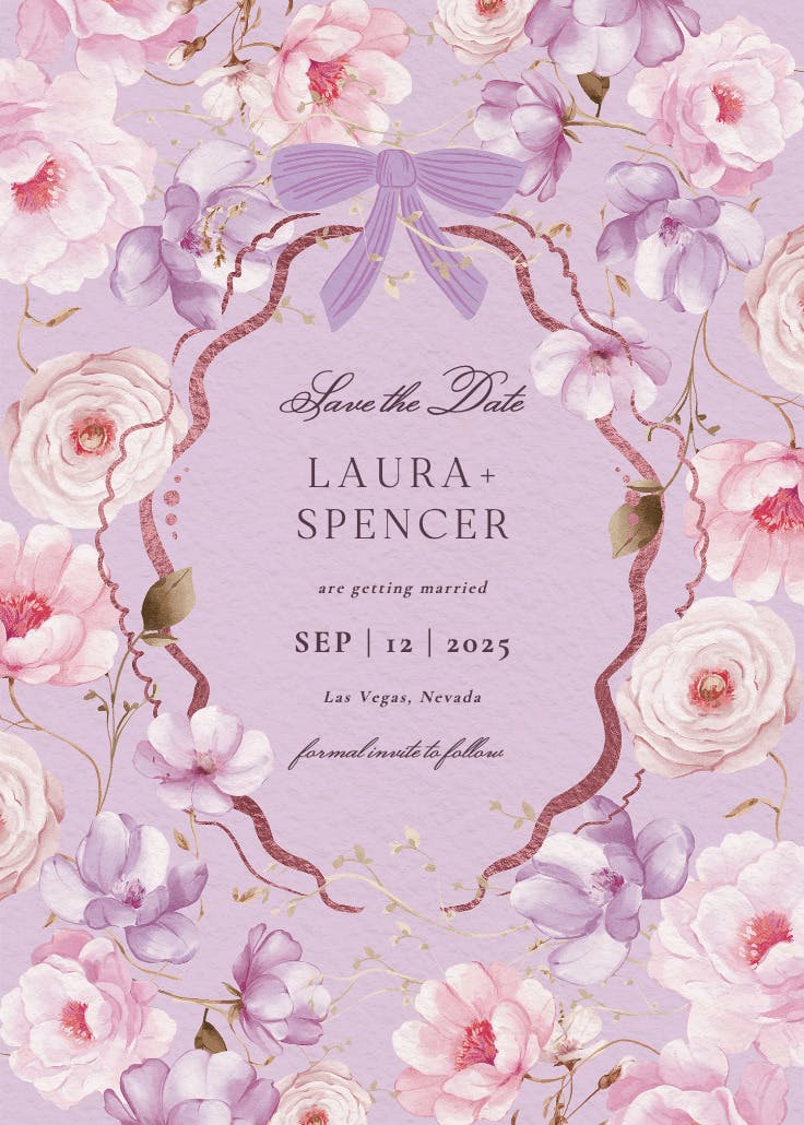 Peachy blooms - tarjeta para reserva la fecha