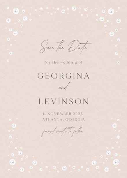 Pearls frame - save the date card