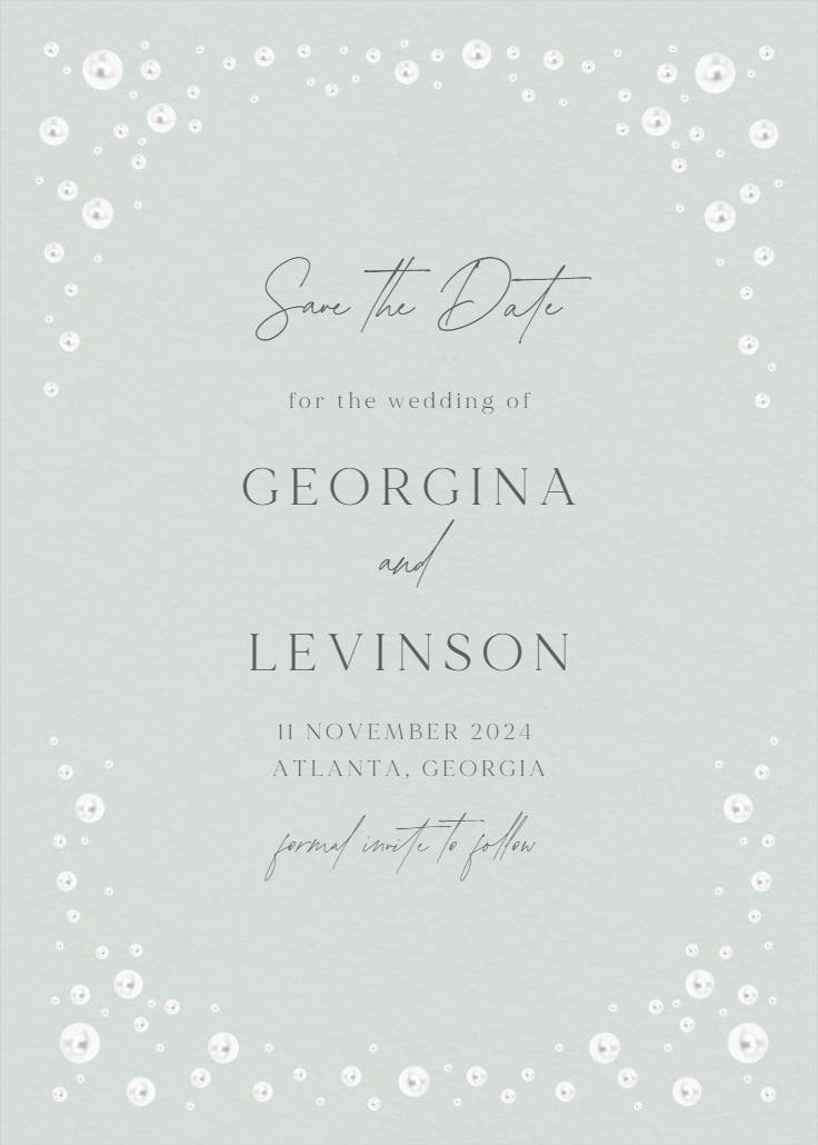 Pearls frame - save the date card