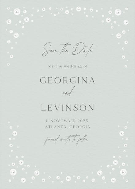 Pearls frame - save the date card