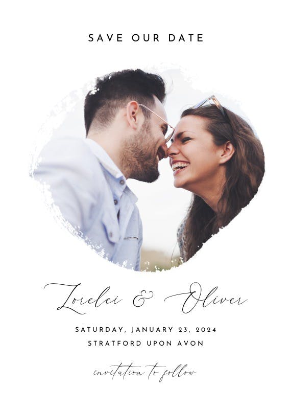 Photo brush stroke - save the date card
