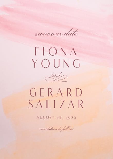 Pink brush blush - save the date card