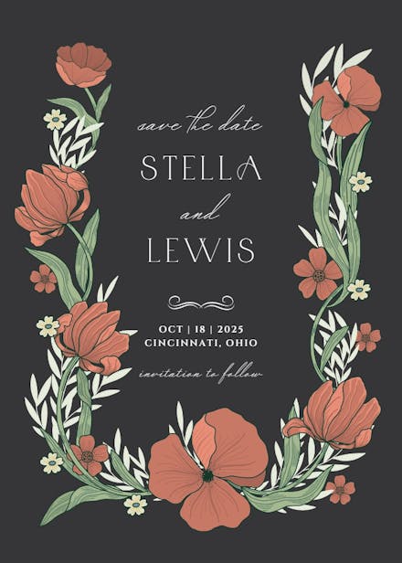 Poppins frame - save the date card