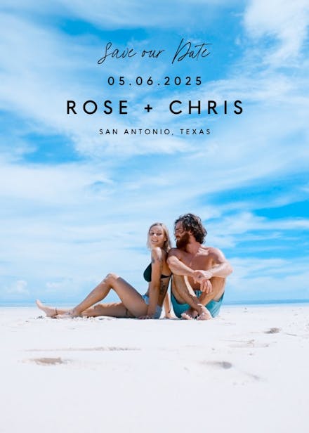 Pure and clean - save the date card