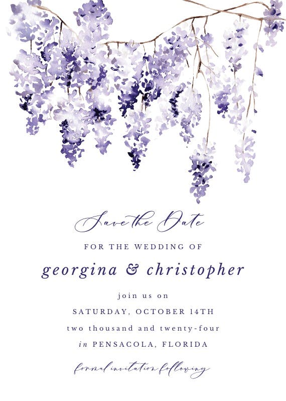 Purple bunch - save the date card