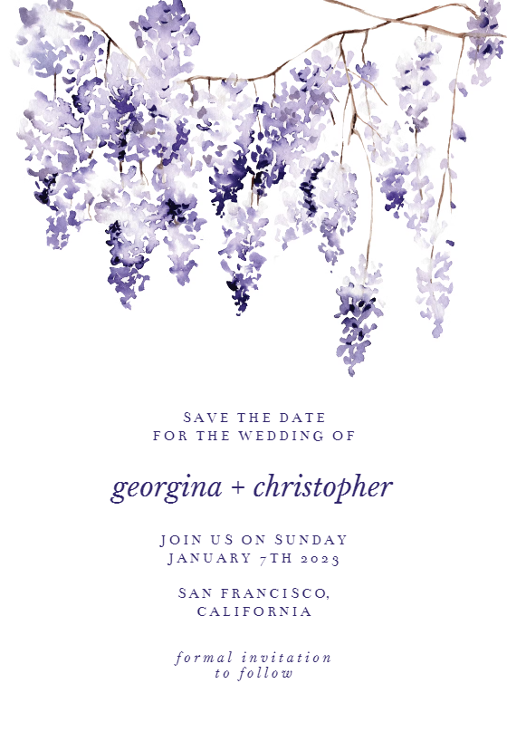 Purple Bunch - Save The Date Card Template | Greetings Island