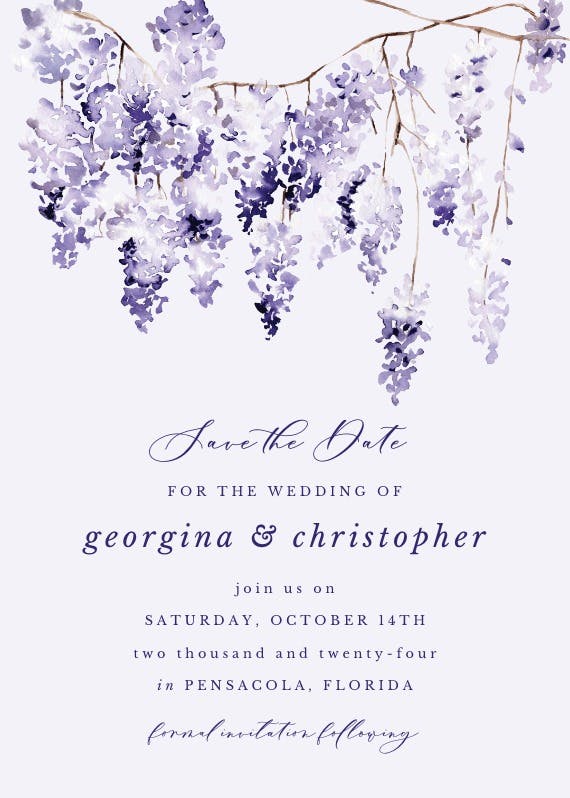 Purple bunch - save the date card