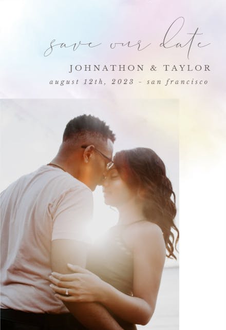 Rainbow Ombre - Save the Date Card