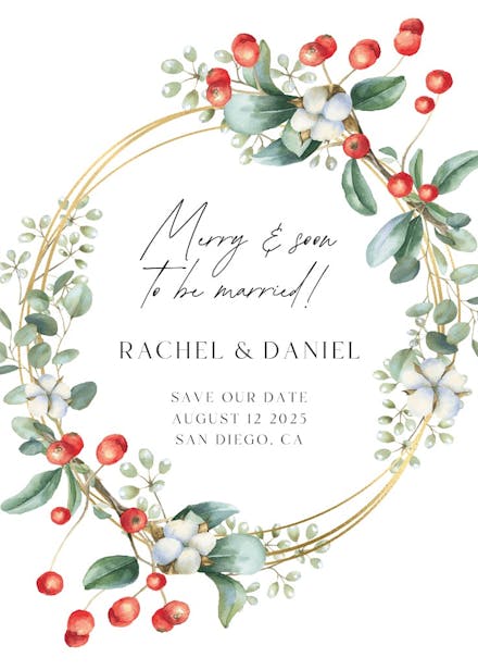 Red fruits frame - save the date card