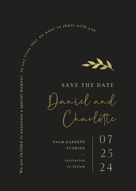 Roman romantic - save the date card
