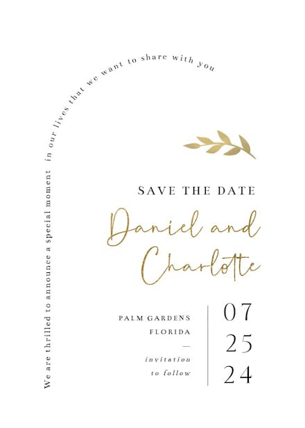 Roman romantic - save the date card