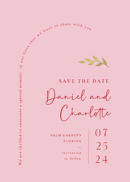 Roman romantic - save the date card