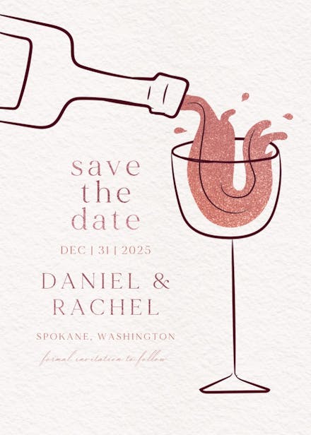 Rosé soirée - save the date card