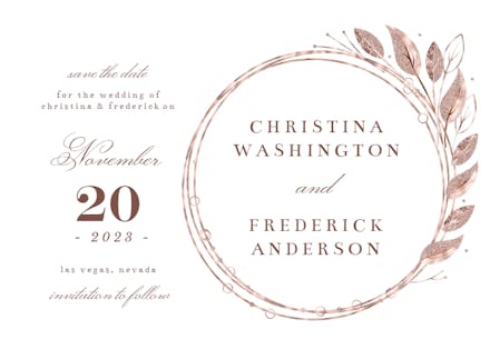 Rose Gold Geometric Floral Frames - Save the Date Card