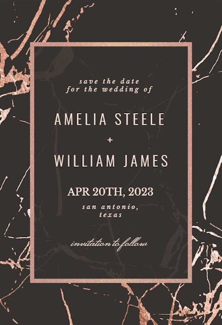 Rose Gold Marble - Save the Date Card