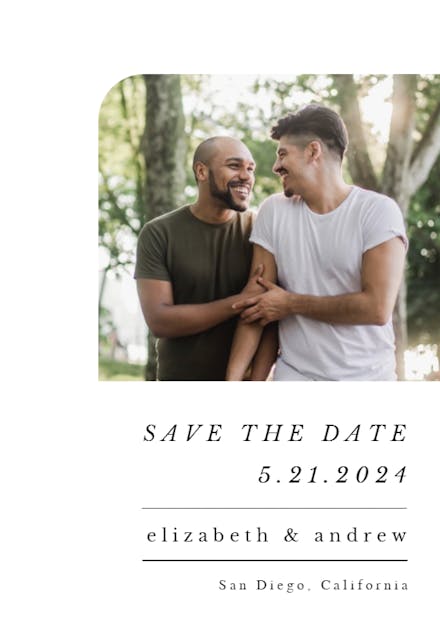 Rounded corner photo - save the date card