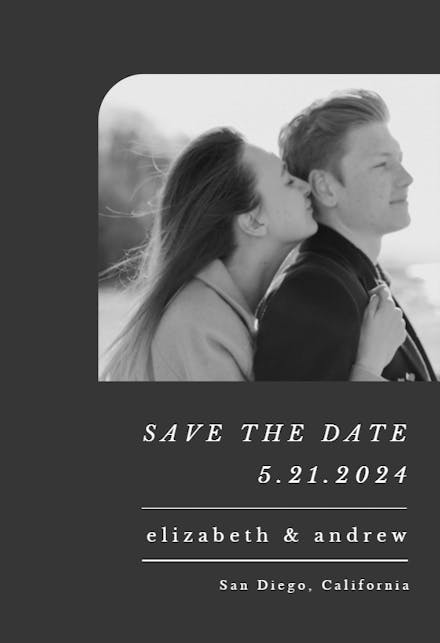 Rounded corner photo - save the date card