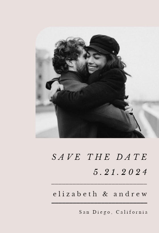 Rounded corner photo - save the date card