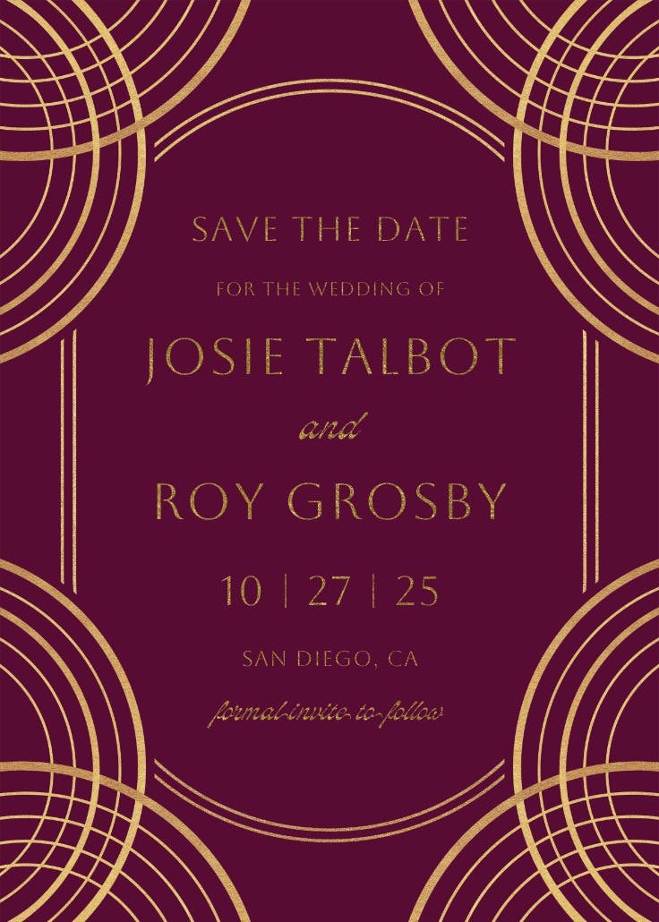 Royal arches - save the date card