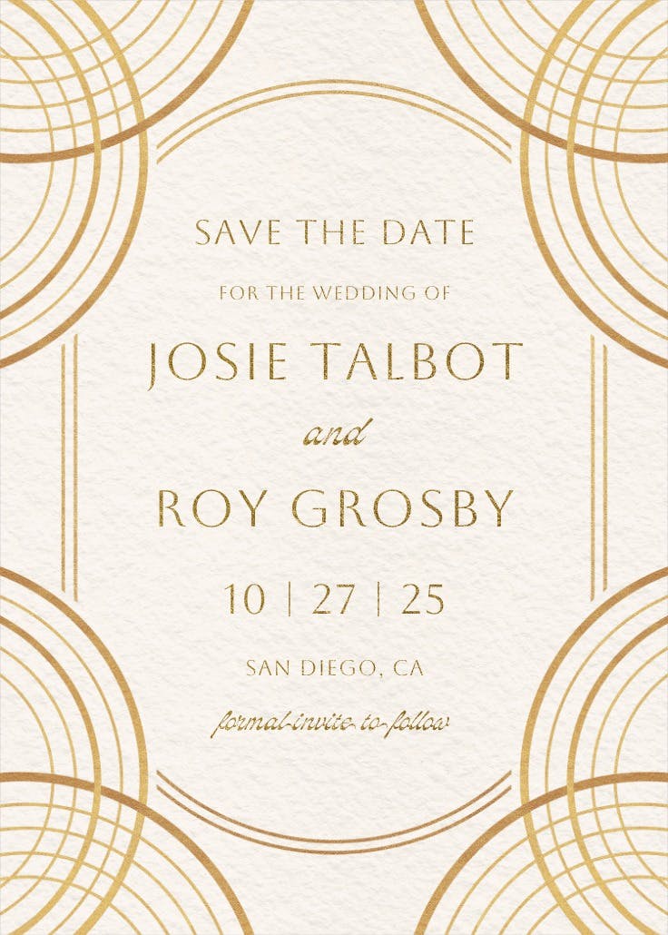 Royal arches - save the date card