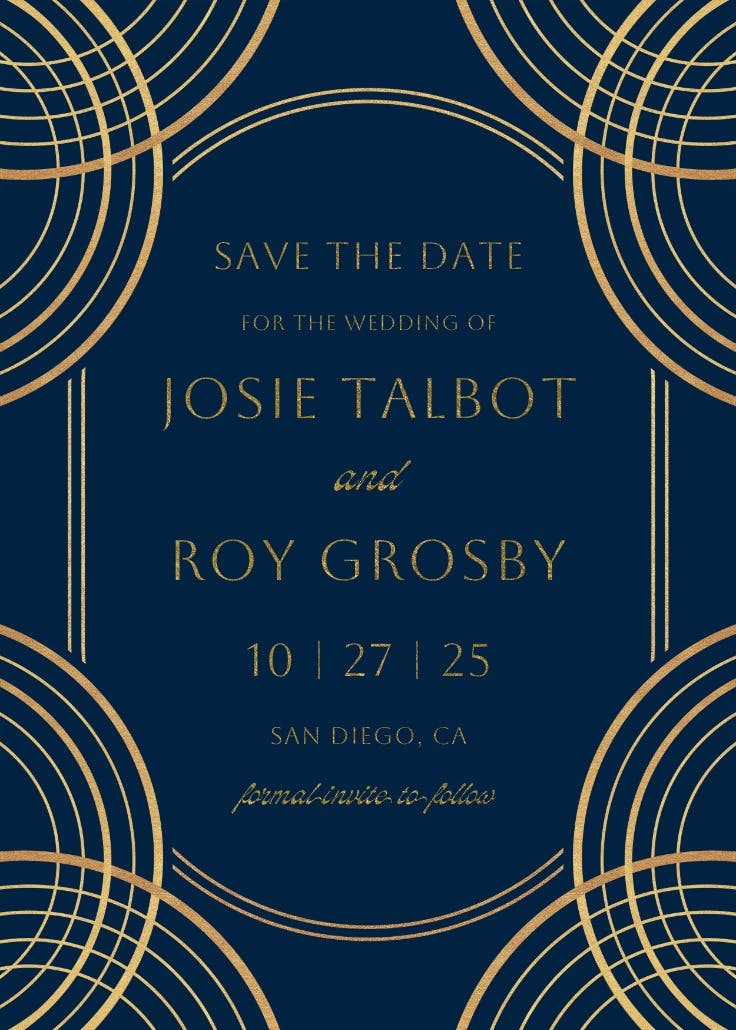 Royal arches - save the date card