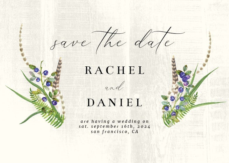 Rustic - save the date card