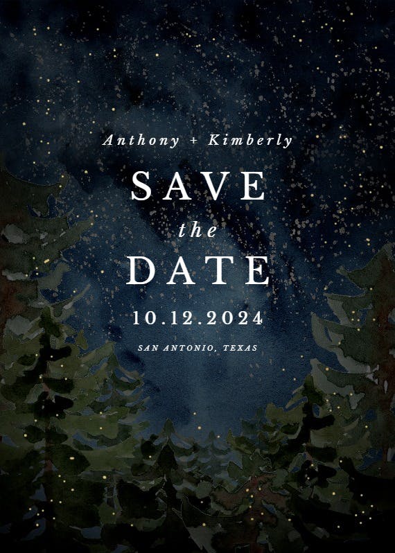 Rustic forest - save the date card
