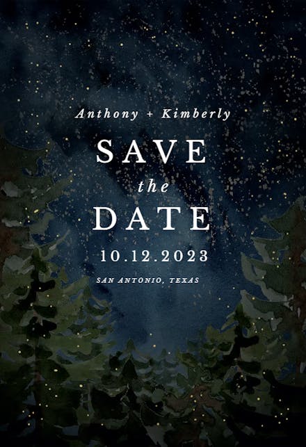 Rustic forest - Save the Date Card