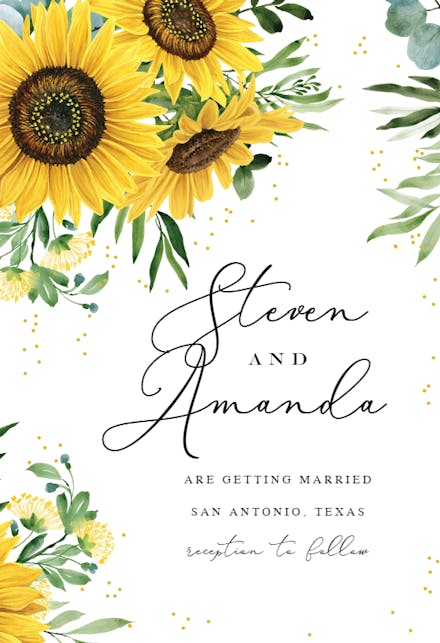 Rustic Sunflowers Corner - Save the Date Card