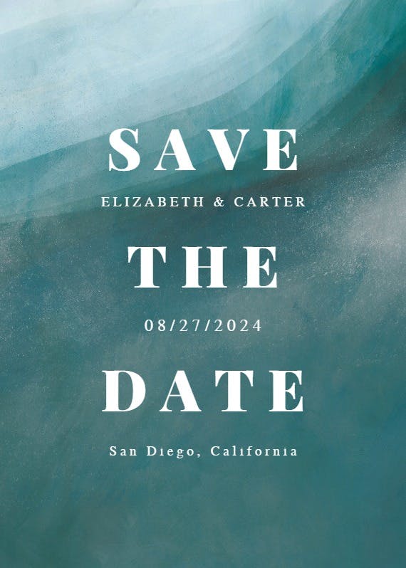 Sands of love - save the date card