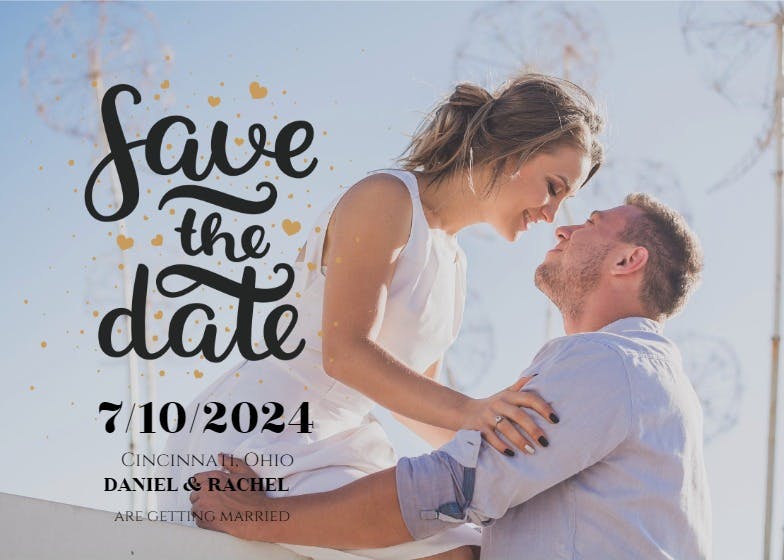 Save with heart - save the date card