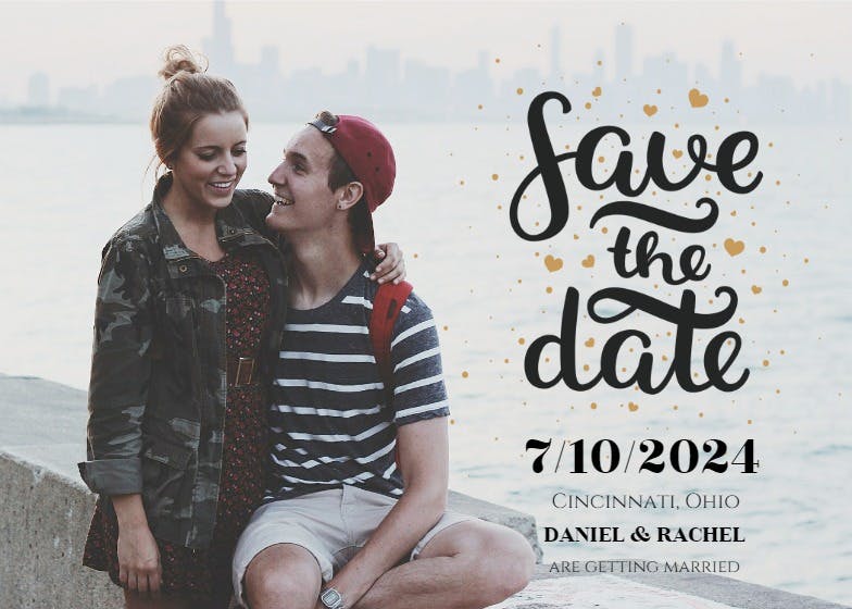 Save with heart - save the date card