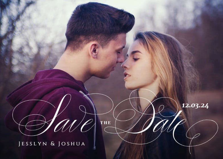 Script type - save the date card