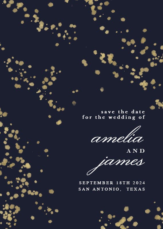 Shimmery dots - save the date card