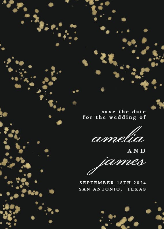 Shimmery dots - save the date card
