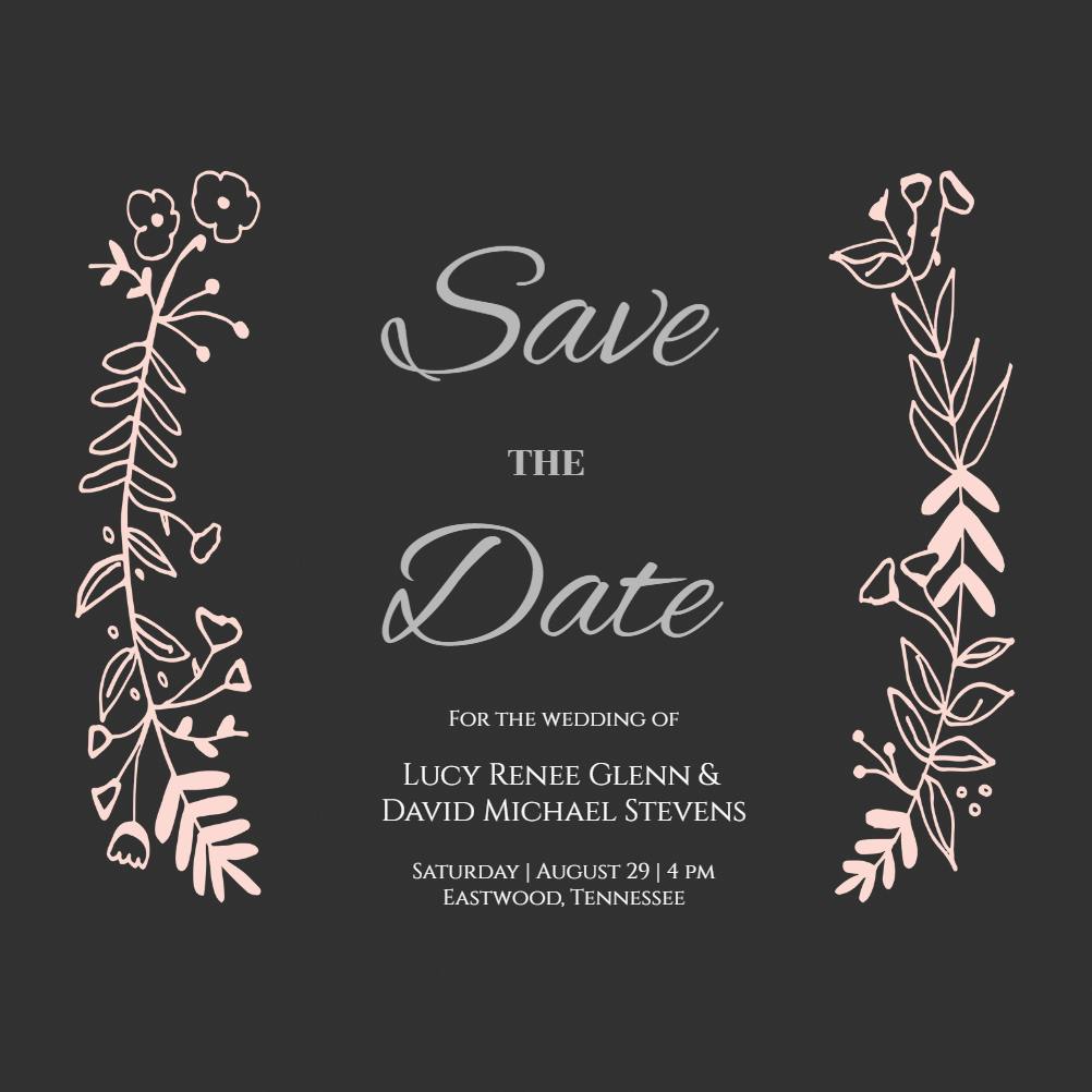 Side by side gold - save the date card